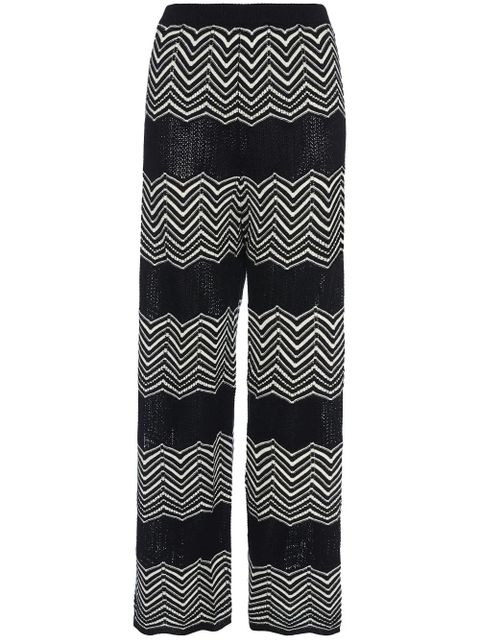 ERES Sugar chevron-pattern wide trousers - Black - zdjęcie produktu nr 1