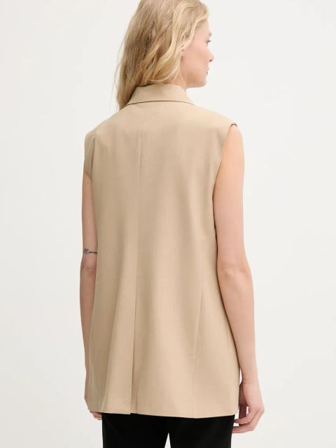 Mos Mosh kamizelka kolor beżowy dwurzędowa 169770