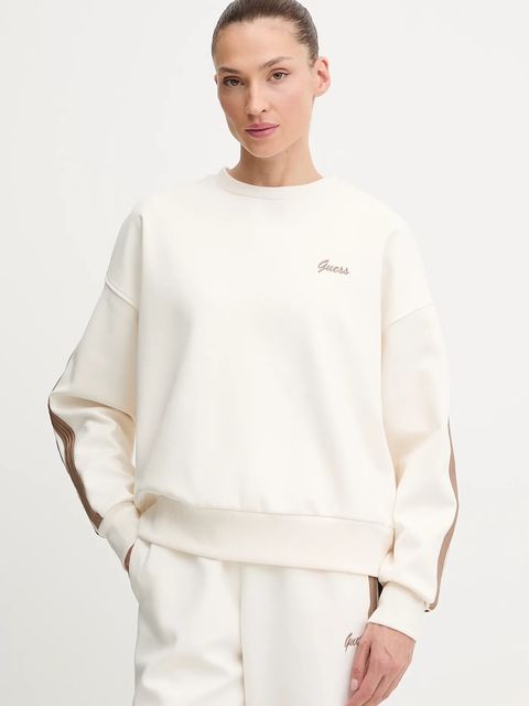 Guess bluza FABIA damska kolor beżowy z aplikacją V5BQ03 KCX22