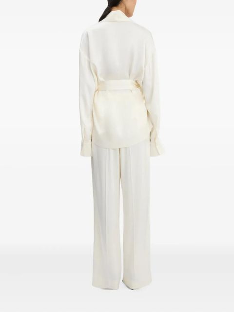 Victoria Beckham pleated wide-leg trousers - Neutrals