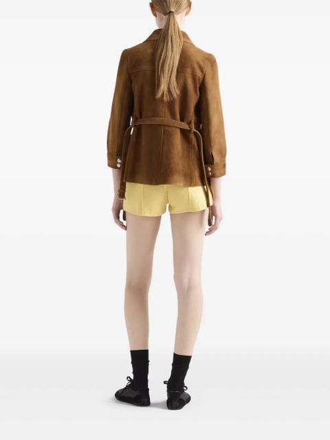 Prada side-zip cotton shorts - Yellow