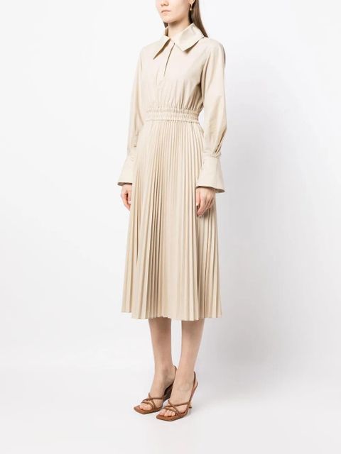 Simkhai oversized-collar pleated shirt dress - Grey