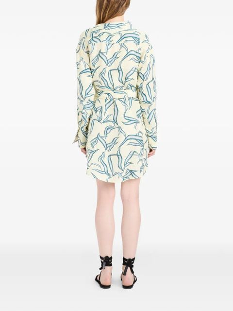 Proenza Schouler Lalia leaf-print mini dress - Neutrals