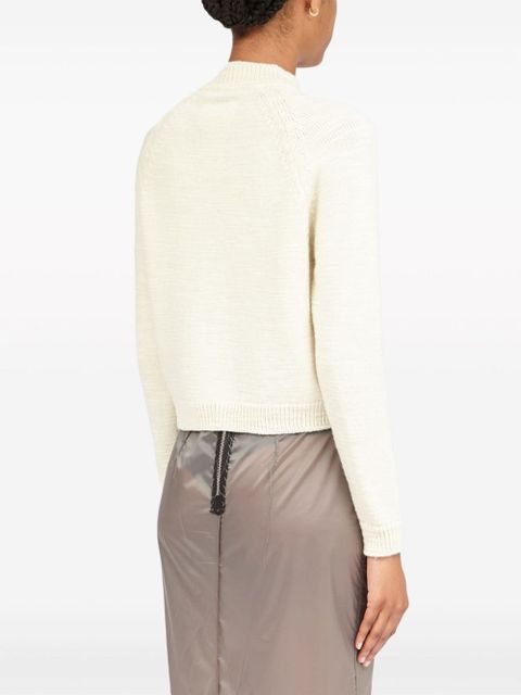 Maison Margiela ribbed-knit wool cropped cardigan - White