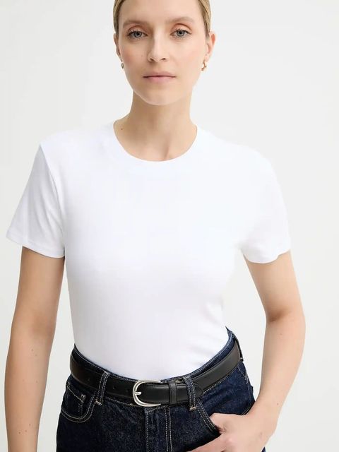 Calvin Klein t-shirt bawełniany damski kolor biały LV044C216G - zdjęcie produktu nr 2