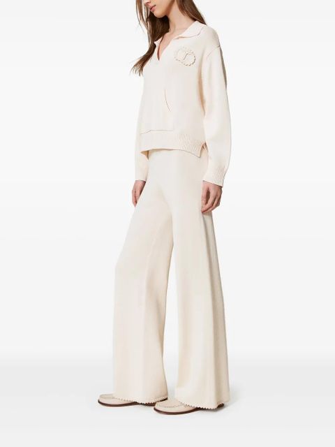 TWINSET flared knit trousers - Neutrals