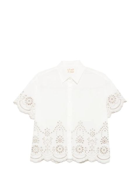 MC2 Saint Barth broderie-anglaise shirt - White - zdjęcie produktu nr 1