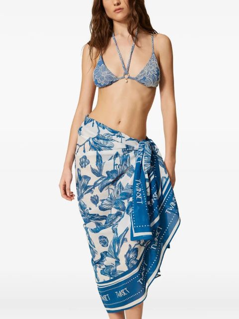 TWINSET floral-print sarong - White - zdjęcie produktu nr 2