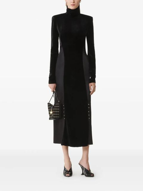 Lanvin velvet high-neck midi dress - Black