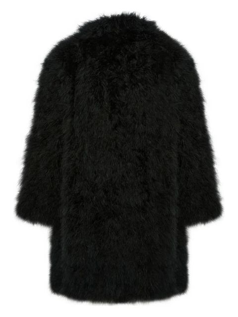 Yves Salomon feather-detailing coat - C99