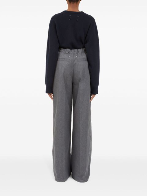 Maison Margiela pleat-detailed twill trousers - Grey