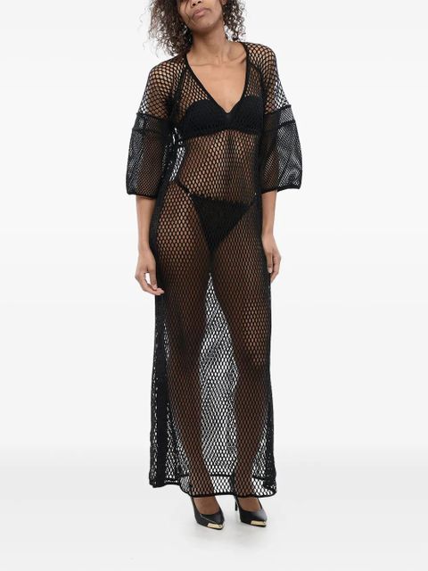 Off-White mesh logo-stripe maxi dress - Black - zdjęcie produktu nr 2