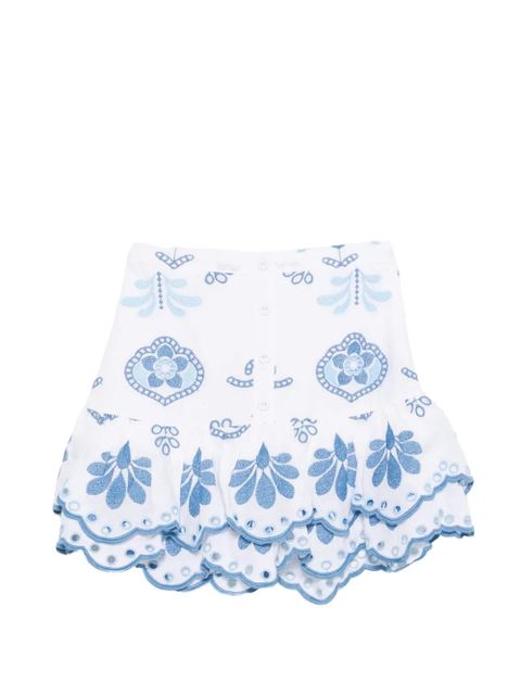 Charo Ruiz Ibiza Leora embroidered mini skirt - White - zdjęcie produktu nr 1