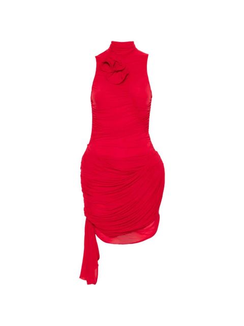 Magda Butrym flower-detail ruffled mini dress - Red - zdjęcie produktu nr 1