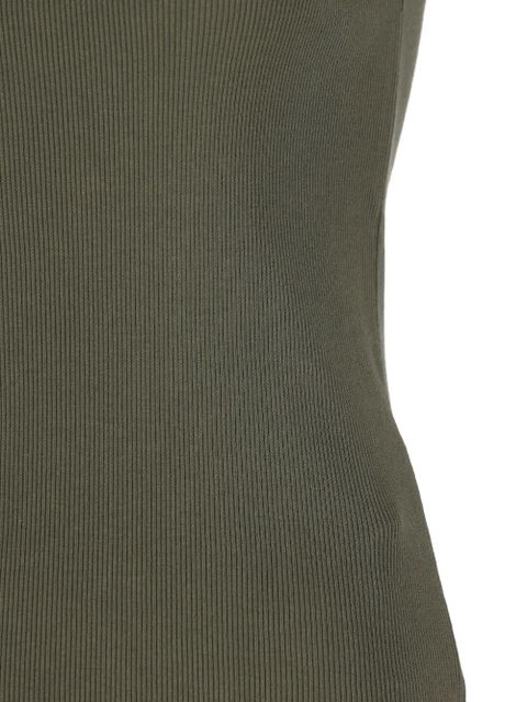 Saint Laurent Cassandre tank top in ribbed cotton jersey - Green