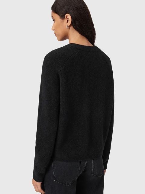 AllSaints kardigan z dodatkiem wełny JAQUELINE kolor czarny W042KD