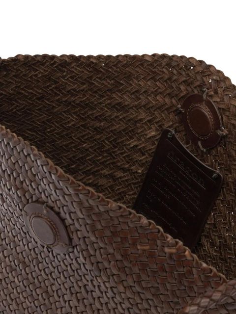 DRAGON DIFFUSION Corsina woven leather shoulder bag - Brown