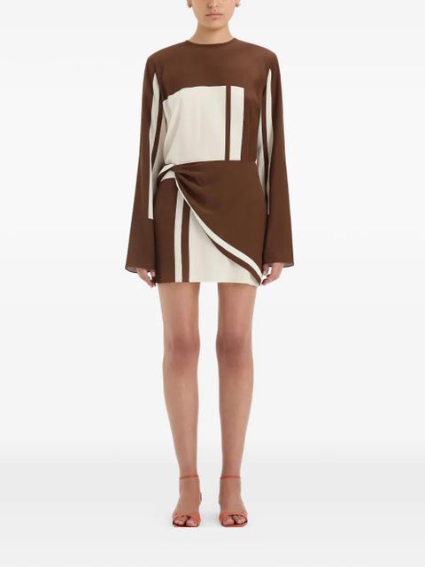 SIR. colour-block-design mini dress - Brown - zdjęcie produktu nr 2