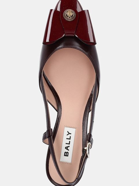 Bally czółenka skórzane BILYANA-LB 55 kolor bordowy na słupku z odkrytą piętą WP5523 - zdjęcie produktu nr 2