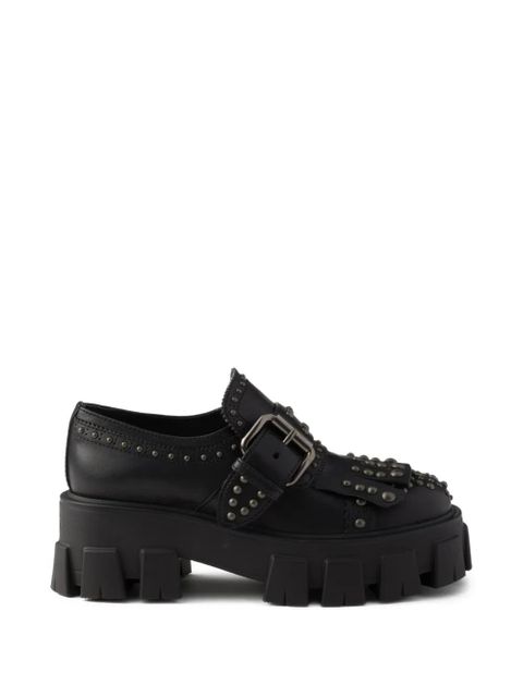 Prada 55mm leather loafers - Black - zdjęcie produktu nr 1