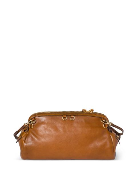 Miu Miu Caprice leather clutch - Brown - zdjęcie produktu nr 2