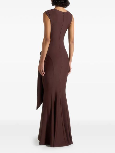 Manière De Voir Rania asymmetric draped maxi dress - Brown - zdjęcie produktu nr 2