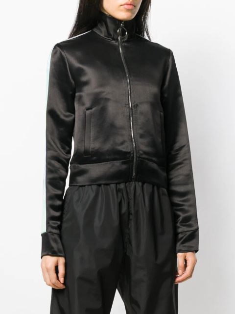 Off-White contrast stripe zip-front jacket - Black