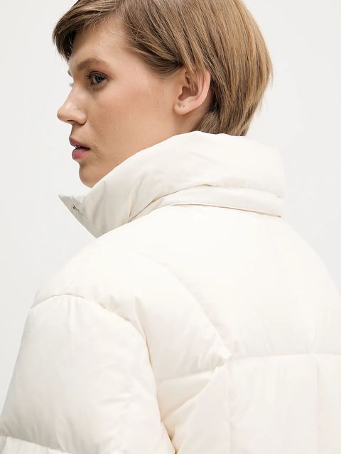 Tommy Jeans kurtka puchowa kolor beżowy zimowa oversize DW0DW21624