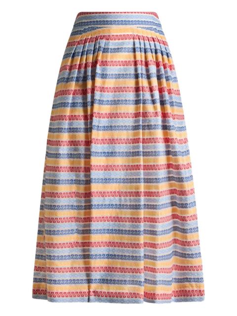 ETRO jacquard pleated midi skirt - Red - zdjęcie produktu nr 1