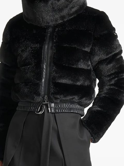 Manière De Voir Ama detachable-collar faux-fur jacket - Black - zdjęcie produktu nr 2