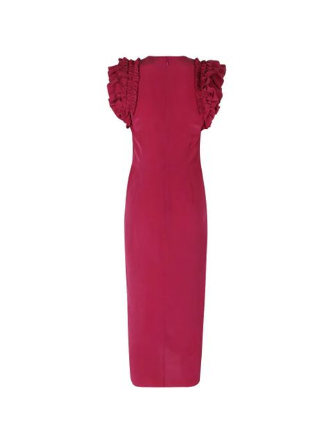 ISABEL MARANT ruffled twisted-front midi dress - Pink - zdjęcie produktu nr 2