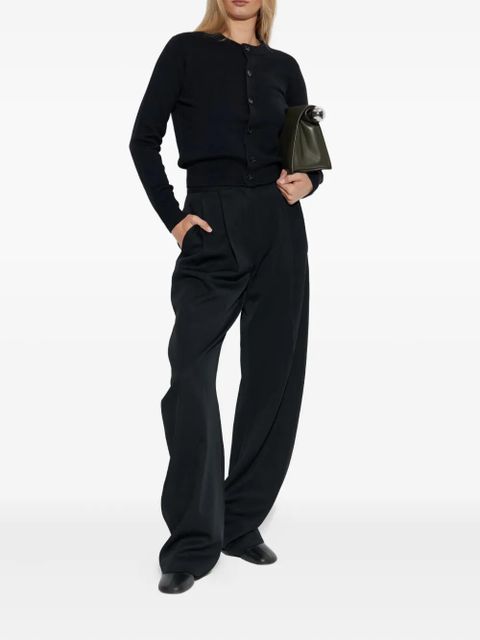 AMI Paris heart-embroidered button wool cardigan - Black - zdjęcie produktu nr 2