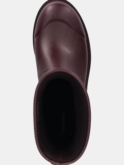 Calvin Klein kalosze MID RAINBOOT RUBBER damskie kolor bordowy YW0YW02004