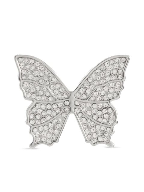 Blumarine crystal-embellished butterfly earrings - Grey
