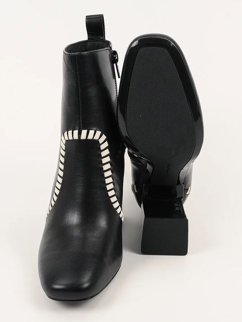 Karl Lagerfeld botki skórzane ASTRA NOVA damskie kolor czarny na słupku KL33142