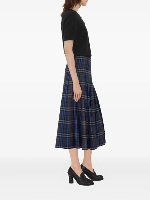 Burberry check wool midi kilt - Grey - zdjęcie produktu nr 2