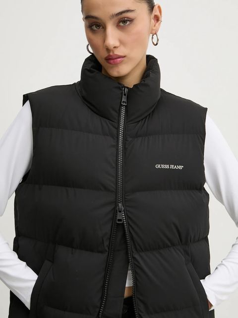 Guess Jeans bezrękawnik damski kolor czarny zimowy W4BN59 WGII2