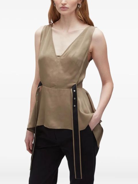 3.1 Phillip Lim V-neck peplum top - Neutrals