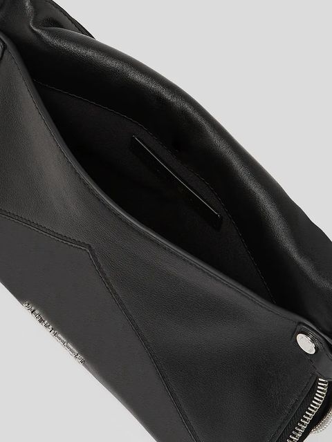 Karl Lagerfeld torebka skórzana K/HARDWARE kolor czarny A3W30083