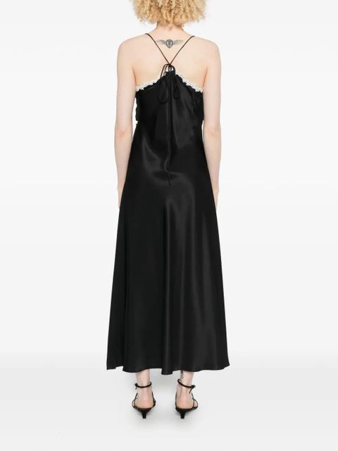 PINKO Albino lace-trim satin dress - Black