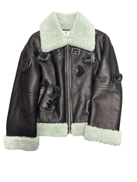 Casablanca floral-appliqué jacket - Black - zdjęcie produktu nr 2