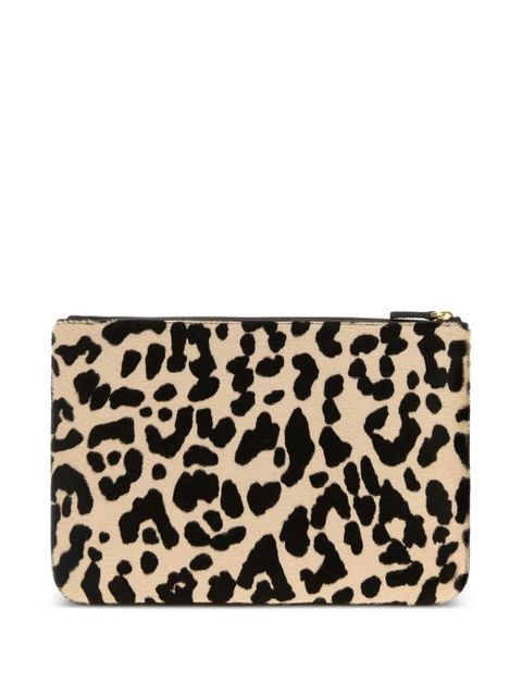 Valentino Garavani VLogo leopard-print clutch bag - Neutrals
