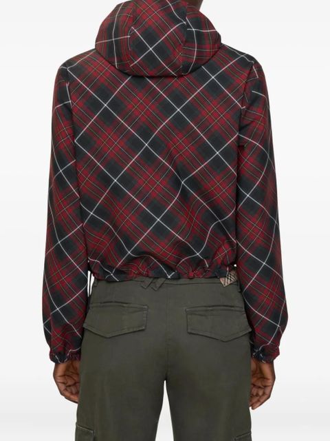 Burberry check-pattern hooded jacket - Red - zdjęcie produktu nr 2