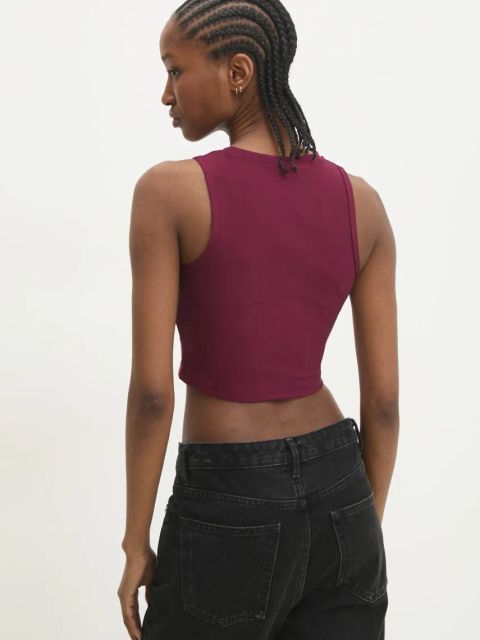 Answear.LAB t-shirt kolor bordowy