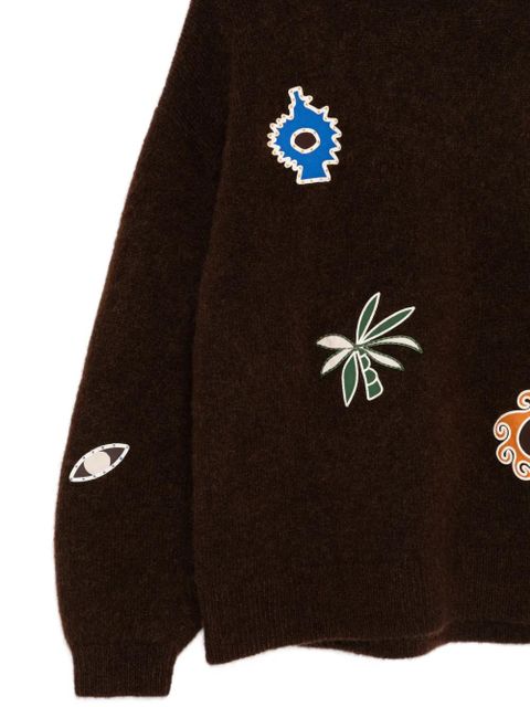 ALEMAIS Maroc-embroidered sweater - Brown