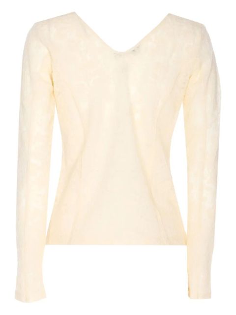 PINKO Michetti lace V-neck top - Neutrals - zdjęcie produktu nr 2