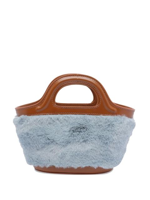 Marni Tropicalia leather-trimmed fur clutch bag - Blue - zdjęcie produktu nr 1