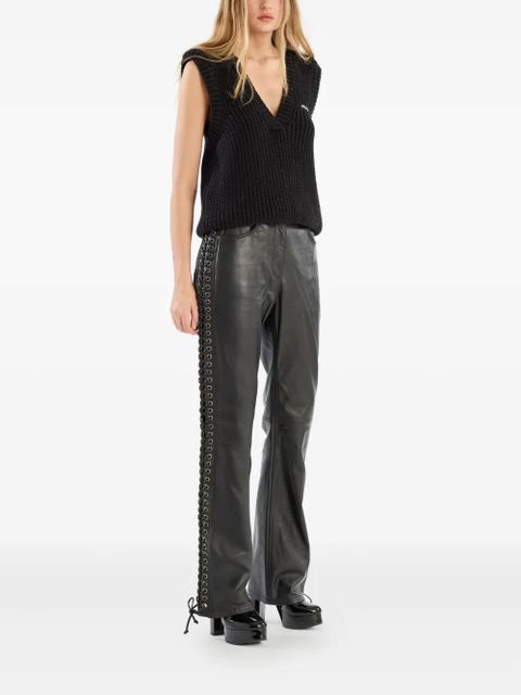 ROTATE BIRGER CHRISTENSEN V-neck knitted vest - Black