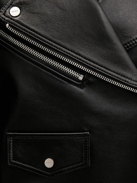 HUGO ramoneska skórzana kolor czarny przejściowa 50545066