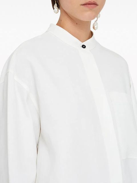 Jil Sander drop-shoulder linen shirt - White